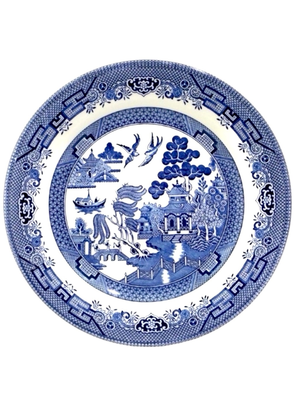 Vintage Churchill Blue Willow Dinner Plate Made in‎ England Transferware 10.25"